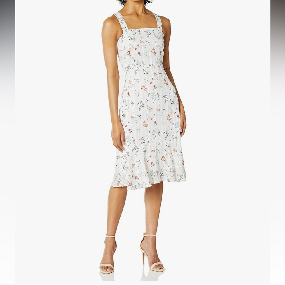 Sam Edelman Women's Sleeveless Floral Dolby Dress White Sz 8